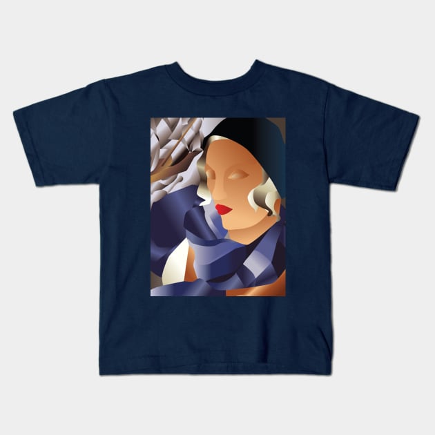 Tamara de Lempicka, The Blue Scarf Kids T-Shirt by ZCardula